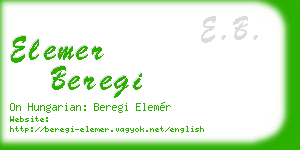 elemer beregi business card