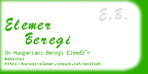 elemer beregi business card